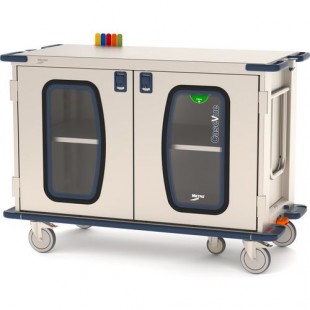 Metro CV48LC-5BFH-S1 48 Inch Low Case Cart with Clear Doors and 5th Wheel