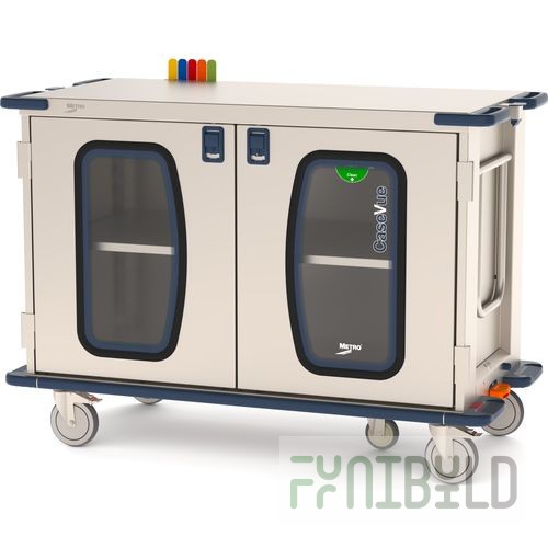 Metro CV48LC-5BFH-S1 48 Inch Low Case Cart with Clear Doors and 5th Wheel