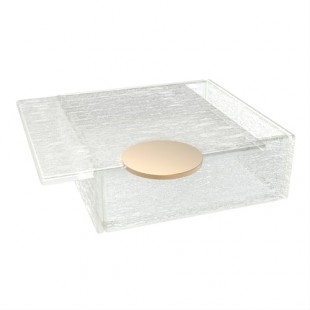 BauscherHepp RP-08-71-CR422 5-1/2 Inch Crackled White Glass Bento Appetizer Plate Cover