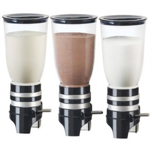 Cal Mil 3526-3-13 15-3/4 Inch Sugar Creamer Dispenser Wall Mount Black