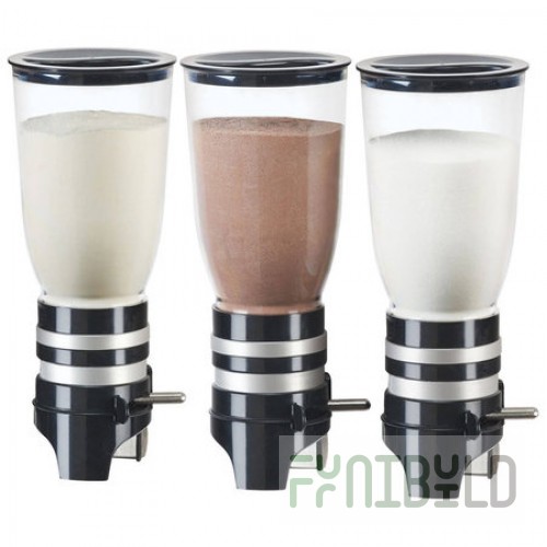 Cal Mil 3526-3-13 15-3/4 Inch Sugar Creamer Dispenser Wall Mount Black