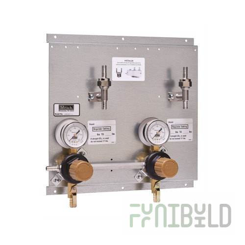 Perlick RPK4 CO2 Regulator Panel Four-way Non-Locking Stainless Steel