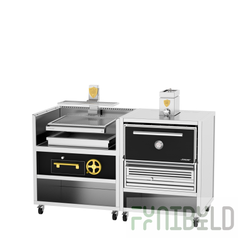 Josper Charcoal Ovens CVJ-76-1-1PRO-L The Josper Combo Is The Perfect Combination Of Two Grilling Systems: The Enclosed Grilling System Of The Classic Josper Charcoal Oven And The Traditional Open Basque Grill In A Single Device. The Compound