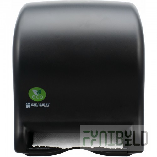 Carlisle T8000REBK 12 Inch Black Manual Paper Towel Dispenser with EcoLogic Design
