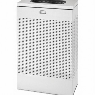 Rubbermaid FGSR14SSPL 19-1/2 Inch Rectangular Indoor Trash Receptacle Stainless Steel with Plastic Liner