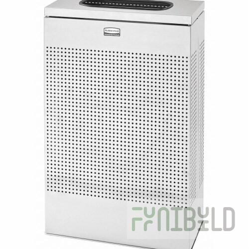 Rubbermaid FGSR14SSPL 19-1/2 Inch Rectangular Indoor Trash Receptacle Stainless Steel with Plastic Liner