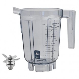 Vitamix 015653 32 Oz Clear Tritan Blender Container with WET Blade Assembly