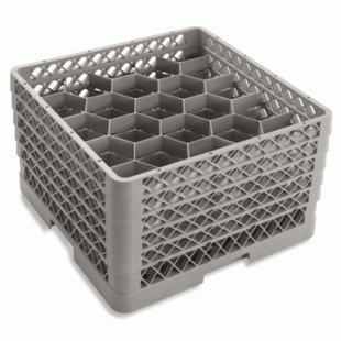 Vollrath TR11GGGGA-44 19 Inch Glass Compartment Dishwasher Rack with Extenders