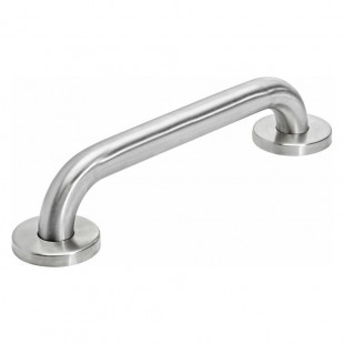 Alpine Industries ALP484-42 42 Inch Safety Grab Bar Flange Covered Mounting 304 Stainless Steel Brushed Finish ADA Compliant
