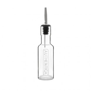 BauscherHepp 12209/02 4-1/2 Oz. Clear Glass Bottle with Stainless Steel Pourer BauscherHepp 12209/02 4-1/2 Oz. Clear Glass Bottle with Stainless Steel Pourer