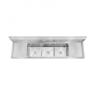 GSW USA SE10143D72B 72 Inch Overall Sink with Three Compartments and Drainboards GSW USA SE10143D72B 72 Inch Overall Sink with Three Compartments and Drainboards