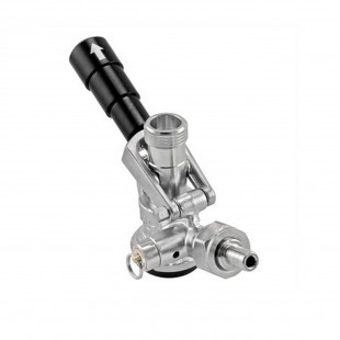Micro Matic 7485BS D System Keg Coupler 304 Stainless Steel Probe and Chrome-plated Brass Body Black