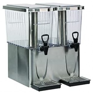 Service Ideas CBDT3SSDD 17-1/2 Inch Beverage Dispenser Double Includes Ice Tubes