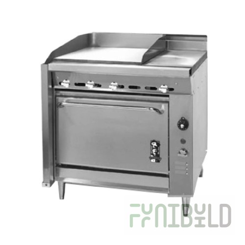 Montague Company V136-0EPL Gas Range 36 Inch Hot Top Plancha Convection Oven 105000 BTU