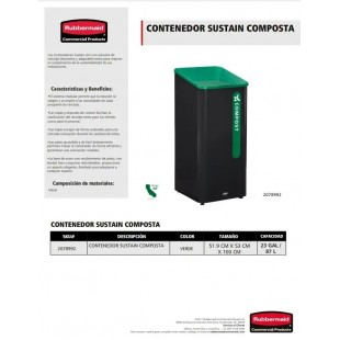Rubbermaid 2078992 Sustain Decorative Organic Waste Container Indoor Use 23 Gallon Rubbermaid 2078992 Sustain Decorative Organic Waste Container Indoor Use 23 Gallon