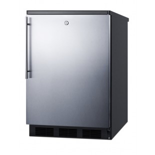 Summit FF7LBLKSSHV 24 Inch Undercounter Refrigerator Freestanding 5.5 cu ft Black and Stainless Steel Summit FF7LBLKSSHV 24 Inch Undercounter Refrigerator Freestanding 5.5 cu ft Black and Stainless Steel