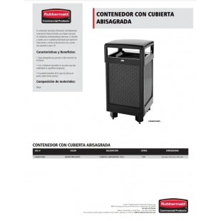 Rubbermaid FGR36HT500PL 21 Inch Dimension Trash Receptacle Steel with Lid Black Rubbermaid FGR36HT500PL 21 Inch Dimension Trash Receptacle Steel with Lid Black