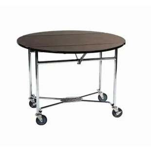 Geneva 74416S 36 Inch Room Service Table Folding Chrome Frame Mahogany Laminate Geneva 74416S 36 Inch Room Service Table Folding Chrome Frame Mahogany Laminate