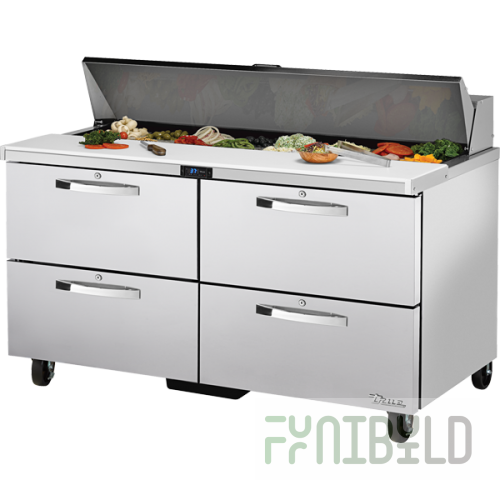 True Refrigeration TSSU-60-16D-4-HC~SPEC3 60 Inch Stainless Steel Sandwich Salad Unit with Drawers