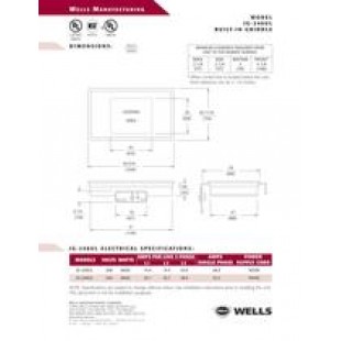 Wells JG-246UL 46 Inch Built-in Electric Griddle Smooth Polished Steel