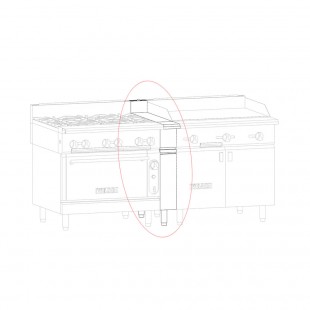 Vulcan VWT06B_LP 6 Inch Work Top with Spreader Base Stainless Steel Cabinet
