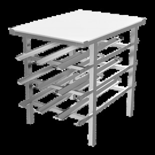 Winholt CR-54PT 25 Inch Can Storage Rack Mobile Aluminum Frame with Poly Top