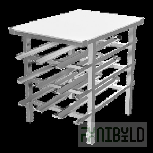 Winholt CR-54PT 25 Inch Can Storage Rack Mobile Aluminum Frame with Poly Top