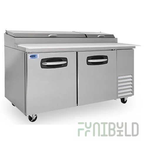 Nor-Lake NLPT67 67 Inch Refrigerated Counter Pizza Prep Table with 9 Pans