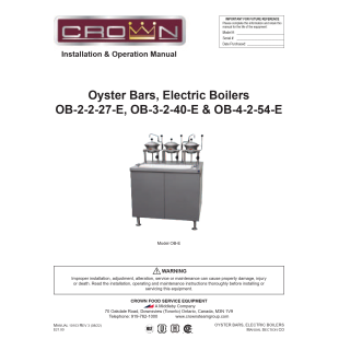 Crown Steam OB-4-2-54-E Electric Oyster Bar Kettle 54 Inch Cabinet Base with Spillage Sink