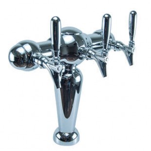 Micro Matic PA-G5-3-C-G Glycol Cooled Draft Tower Chrome Finish 3 Faucet