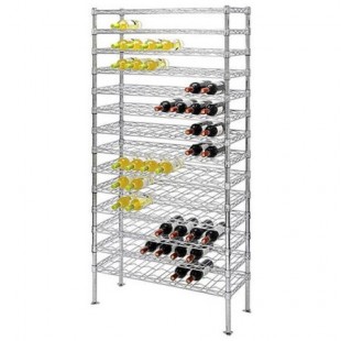 Quantum WR86-1436WSC 36 Inch Cradle Shelving Unit Wire Chrome 17 Shelves