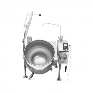 Cleveland KGL40T@QS 40 Gallon Gas Tilting Kettle with 316 Stainless Steel Interior 140000 BTU