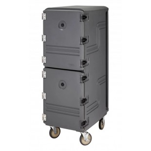 Cambro 1826DBCSP615 33 Inch Cabinet Enclosed Double Cavity Secure Polyethylene Charcoal Gray