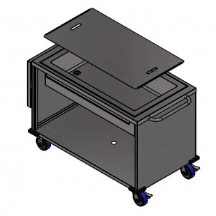 Winholt SS-BC-2748-INSULIB-FS18 28 Inch Mobile Ice Cart Stainless Steel with Removable Bin