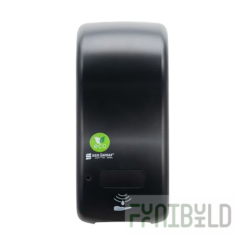 San Jamar SH900REBK 4.25 Inch Wall Mounted Soap Dispenser with Touch Free Black Plastic