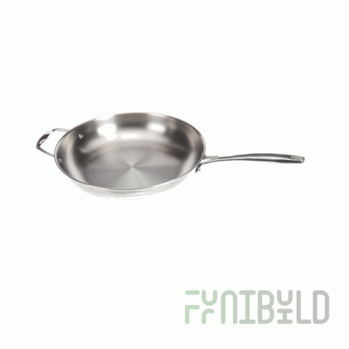 Cooktek 105211 12 Inch Saute Pan Tri-ply Stainless Steel with Aluminum Core