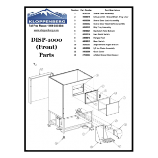 Kloppenberg DISP-1000 Stainless Steel Ice Dispenser Bagger 1078 Lb Capacity