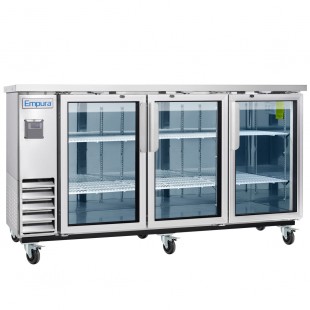 Empura E-KBB72-3G-24-S 73 Inch Back Bar Cooler 20.8 Cu Ft with 3 Doors