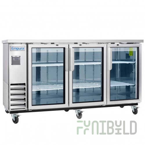 Empura E-KBB72-3G-24-S 73 Inch Back Bar Cooler 20.8 Cu Ft with 3 Doors