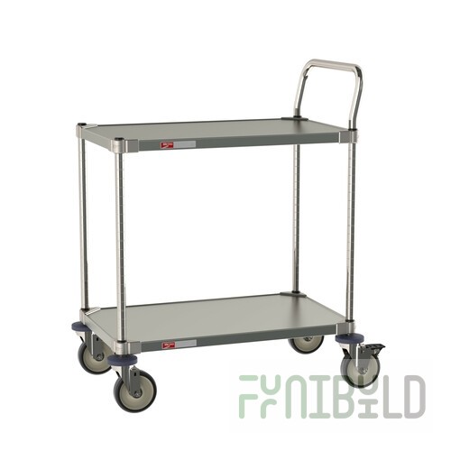 Metro CRLS432NFS 36 Inch Stainless Steel Utility Cart with 2 Shelves