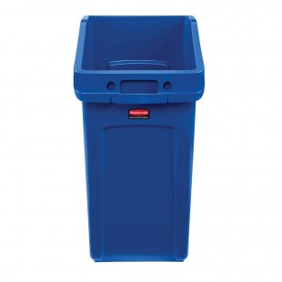 Rubbermaid Commercial Products 2026725 15 Inch Blue Rectangular Trash Receptacle with Venting