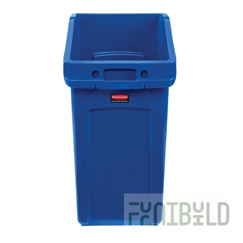 Rubbermaid Commercial Products 2026725 15 Inch Blue Rectangular Trash Receptacle with Venting