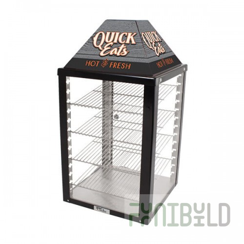 Global Solutions by Nemco GS1400-25-2 18 Inch Heated Food Merchandiser Countertop Acrylic Display