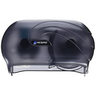 San Jamar R3690TBL 6-3/4 Inch Plastic Two Roll Toilet Tissue Dispenser Translucent Blue