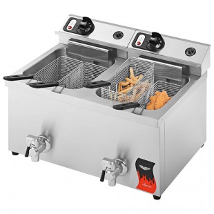Vollrath 40710-C 23 Inch Electric Deep Fryer with Two 15 lb Fry Pots Vollrath 40710-C 23 Inch Electric Deep Fryer with Two 15 lb Fry Pots