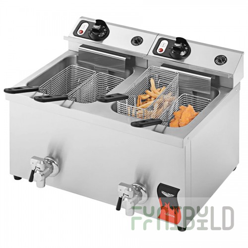 Vollrath 40710-C 23 Inch Electric Deep Fryer with Two 15 lb Fry Pots