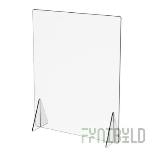 Cal Mil 22137-31NW 31-3/4 Inch Free-Standing Barrier Safety Shield Plastic Clear