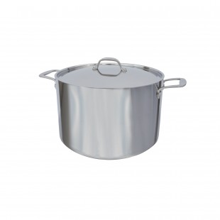 Cooktek 105216 12 Quart Stock Pot With Cover Tri-Ply Stainless Steel and Aluminum Core
