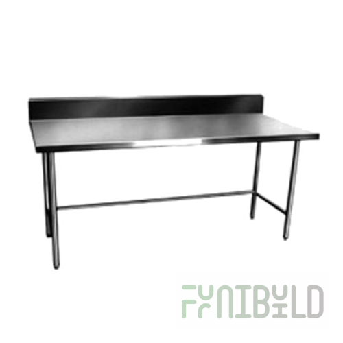 Winholt DTBB-2496-14 96 Inch Stainless Steel Work Table with 6 Inch Backsplash