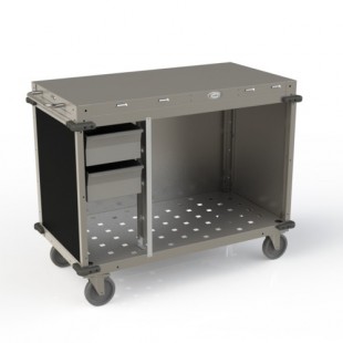 Cadco CBC-PHRX-L6 52 Inch Mobile Demo Sampling Cart Open Cabinet Base Stainless Steel Cadco CBC-PHRX-L6 52 Inch Mobile Demo Sampling Cart Open Cabinet Base Stainless Steel